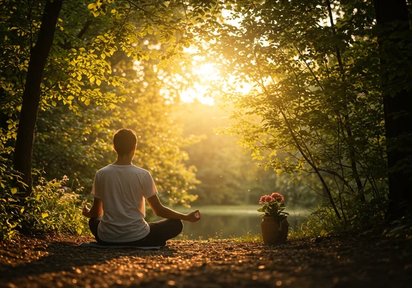 Person practicing self-care for burnout recovery