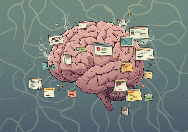 Brain like a computer with too many tabs open, freezing.