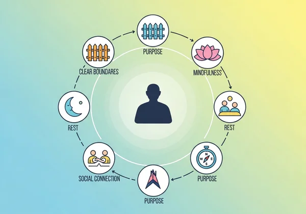 バーンアウト予防戦略を示すグラフィック