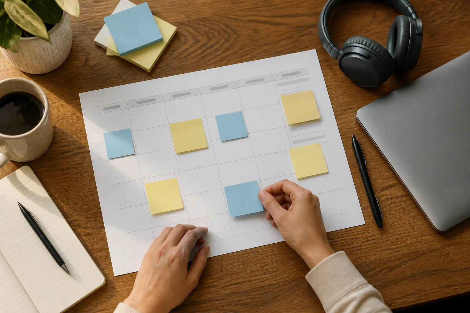 Weekly planner with boundaries