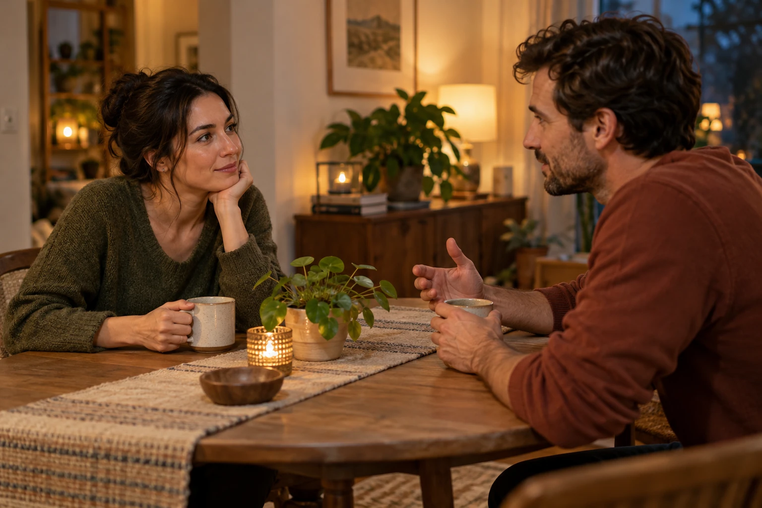 Couple reviewing a shared weekly plan